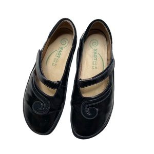 NAOT Matai Black Leather Mary Jane Spiral Shoes Size 6